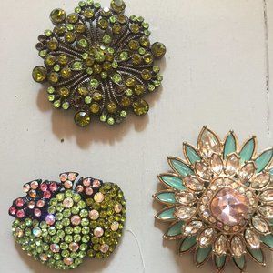 Beautiful Sparkly Brooches (without backings)
